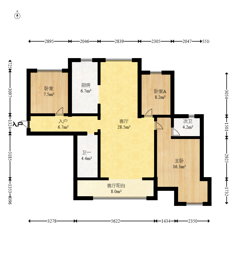 旺德府恺悦国际  3室2厅2卫    65.8万 旺德府恺悦国际  3室2厅2卫    65.8万户型图