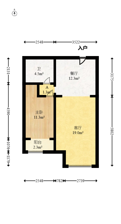 凯通国际城(凯通朝庭) 1室1厅1卫 45.0万 凯通国际城(凯通朝庭) 1室1厅1卫 45.0万户型图