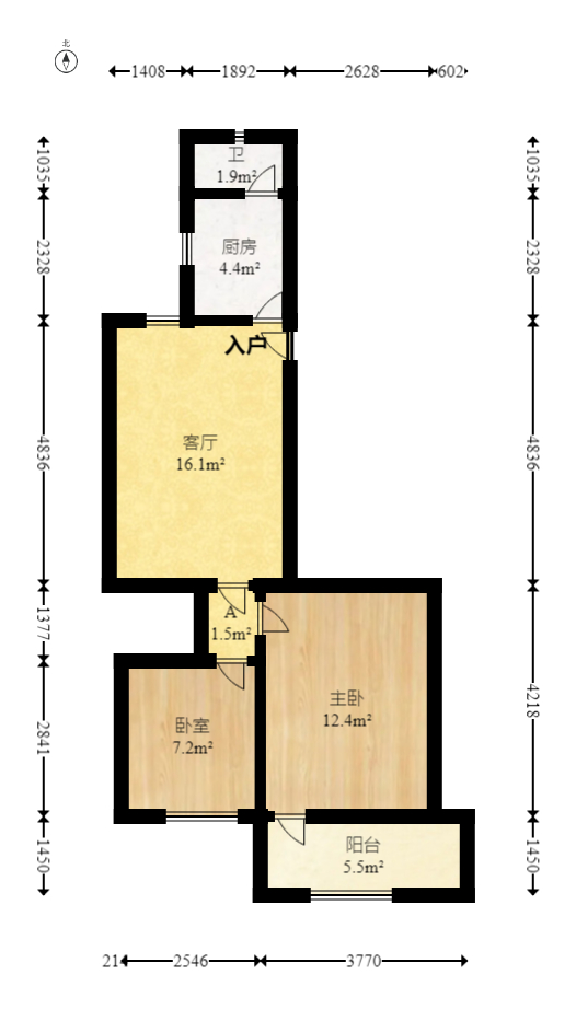 乔庄社区  2室1厅1卫   45.00万室内图1