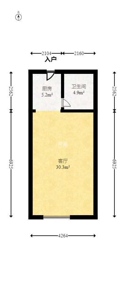 新世界广场  1室1厅1卫   48.00万