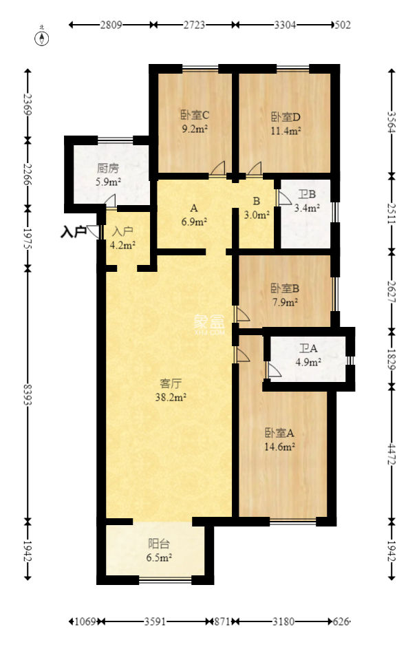 万科魅力之城  4室2厅2卫    175.0万