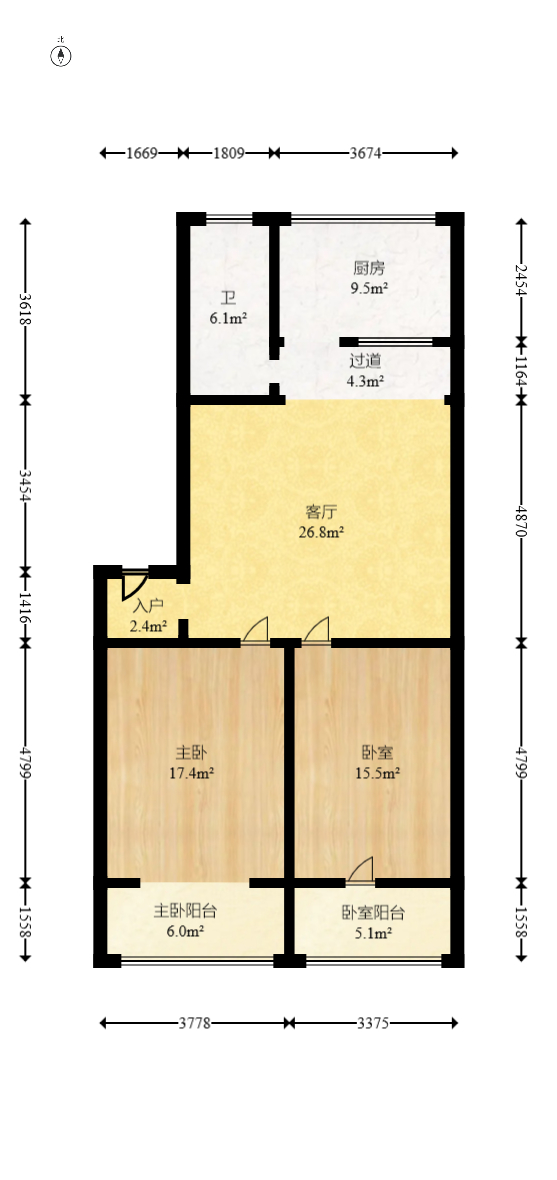湘绣城 2室1厅1卫 47.8万 湘绣城 2室1厅1卫 47.8万户型图