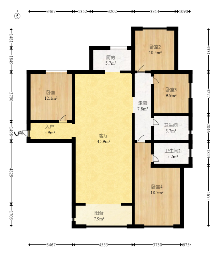映悦星府  4室1厅2卫    95.0万 映悦星府  4室1厅2卫    95.0万户型图
