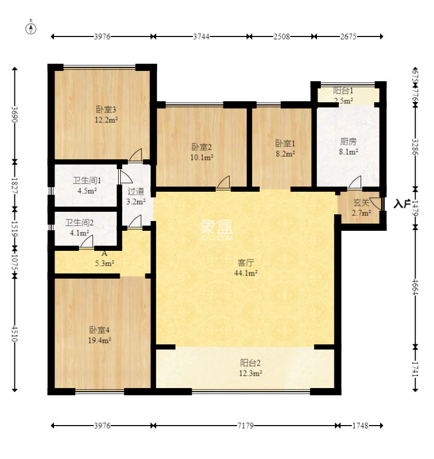 龙湖湘风原著（龙湖湘风星城）  4室2厅2卫    133.0万
