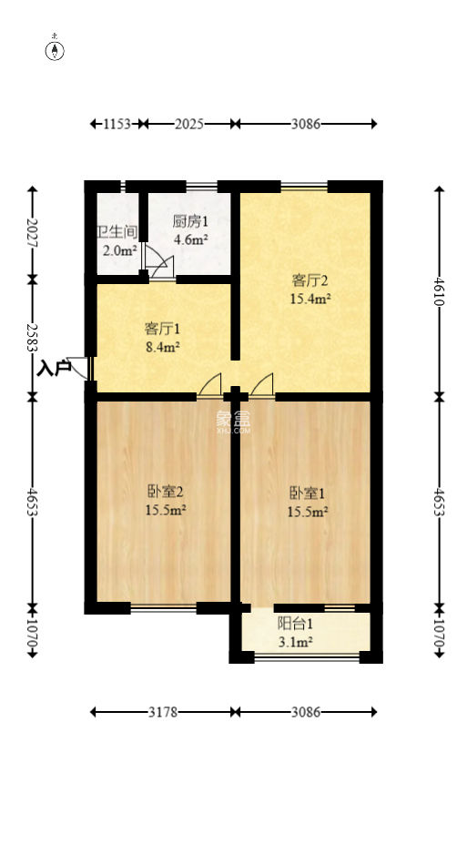 东瓜山二村  2室2厅1卫   36.80万