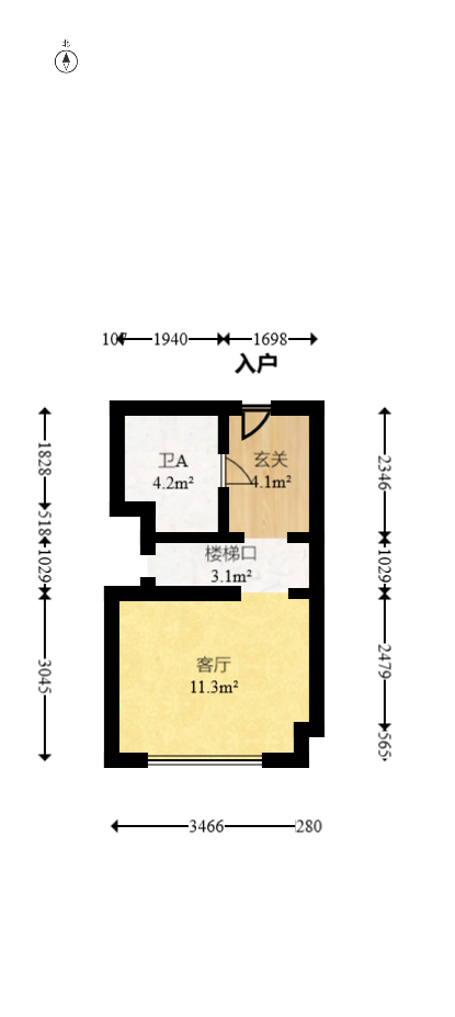 龙湖铂金岛  2室1厅1卫   57.80万室内图1