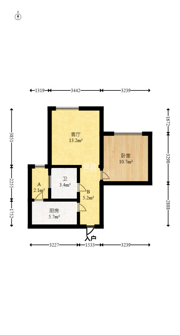 深业睿城  1室1厅1卫    45.0万 深业睿城  1室1厅1卫    45.0万户型图