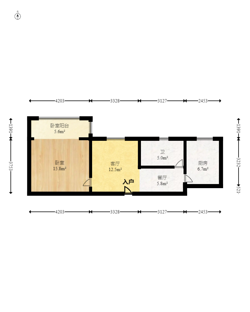 彩都公寓 2室2厅1卫 42.0万 彩都公寓 2室2厅1卫 42.0万户型图