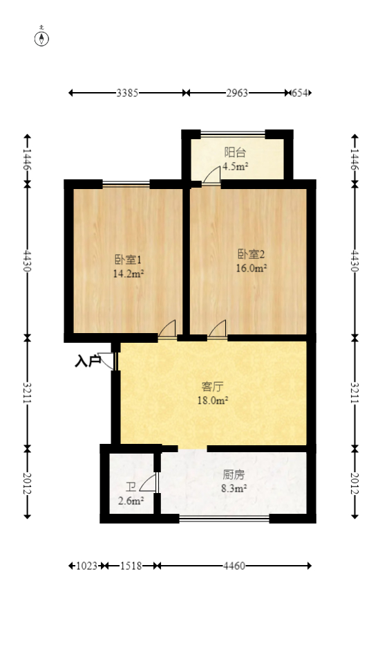 曙光路友阿宿舍  2室1厅1卫   35.00万室内图1