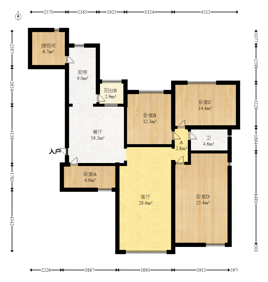 恒大雅苑 3室2厅1卫 130.0万 恒大雅苑 3室2厅1卫 130.0万户型图