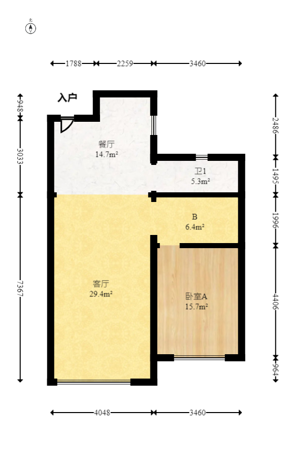 阳光城尚东湾青云苑  4室2厅2卫   125.00万室内图1