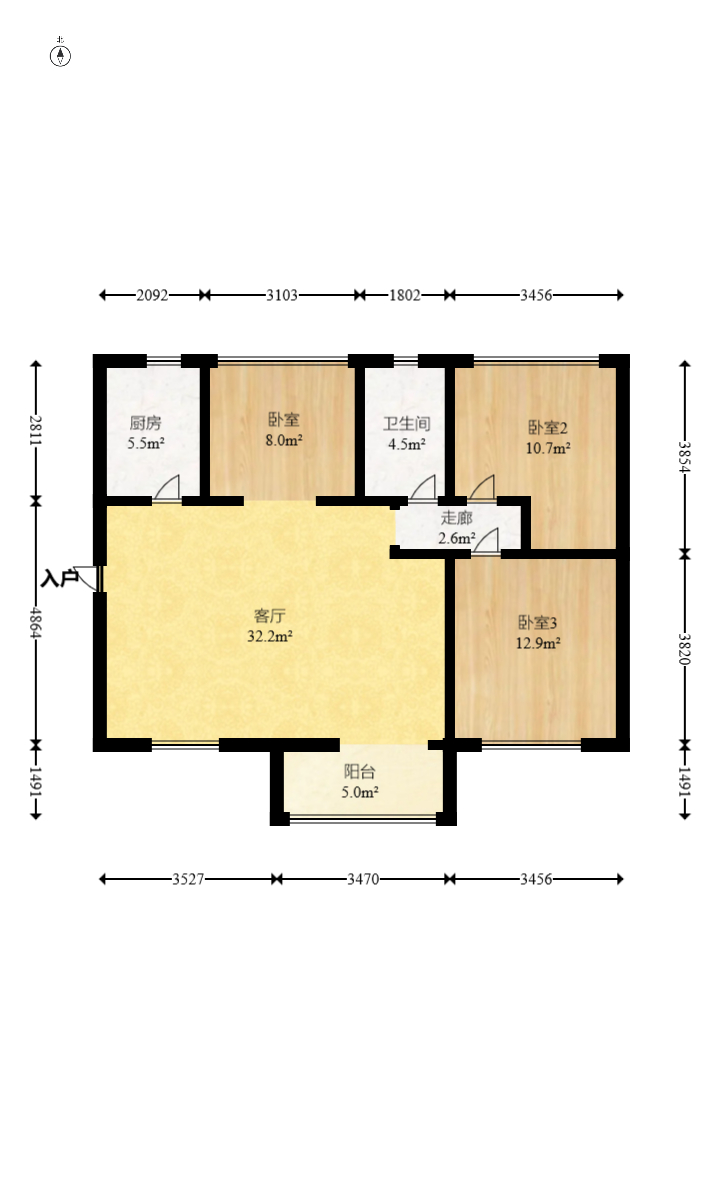 中国铁建国际城二期 3室2厅1卫 59.8万 中国铁建国际城二期 3室2厅1卫 59.8万户型图