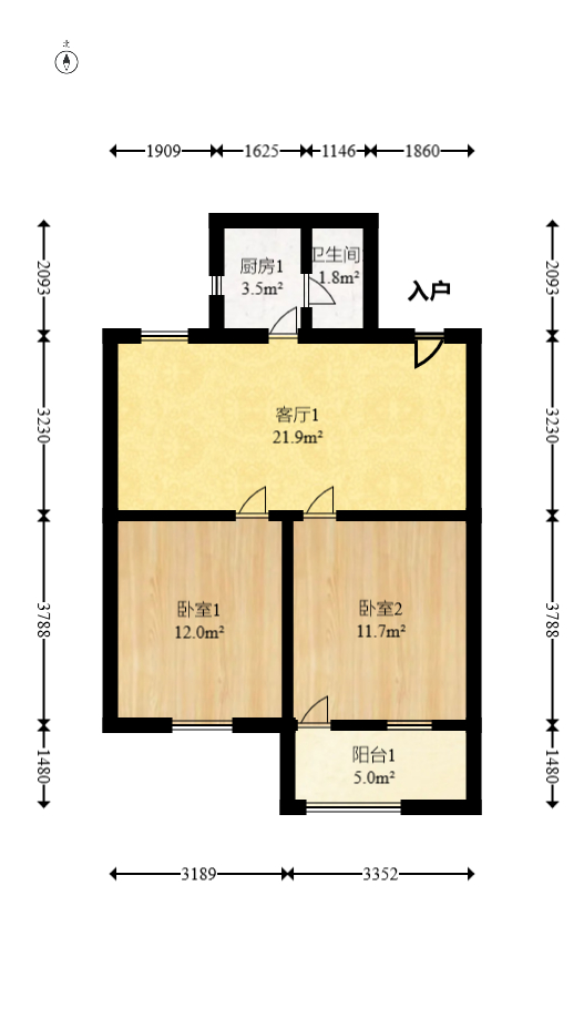 省林勘院  2室1厅1卫   45.00万室内图1