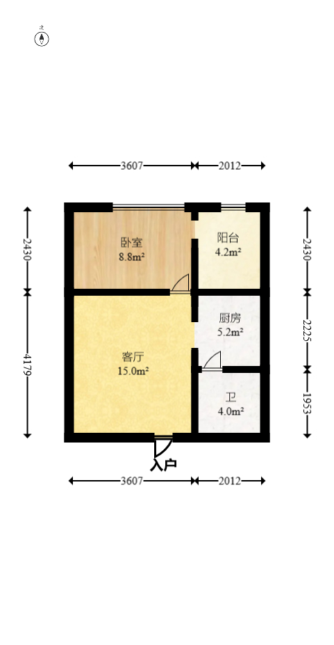 豪菲斯国际公寓（缤纷一季）  1室1厅1卫   39.80万室内图1