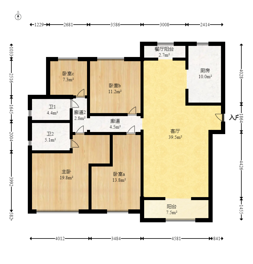 长沙溪山悦  4室2厅2卫   156.00万室内图1