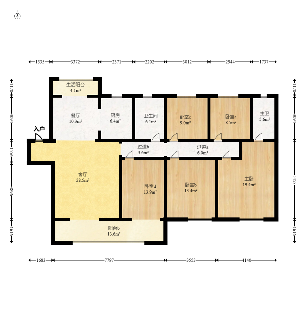 大汉汉府一期  5室2厅2卫    85.0万 大汉汉府一期  5室2厅2卫    85.0万户型图