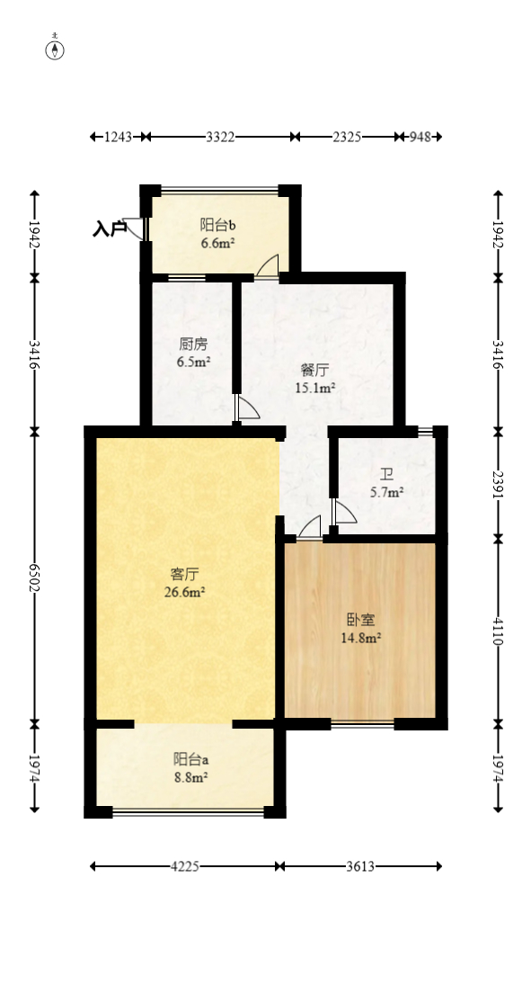 澳海澜庭  2室1厅1卫   48.00万室内图1
