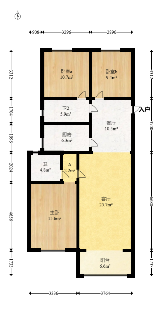澳海澜庭  3室2厅2卫   70.00万室内图1