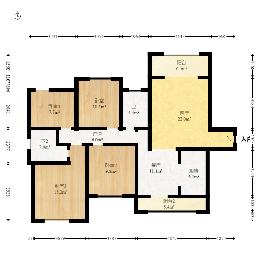 长房云时代  4室2厅2卫   149.00万室内图1