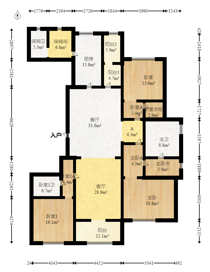 万达公馆  3室2厅4卫   478.00万室内图1
