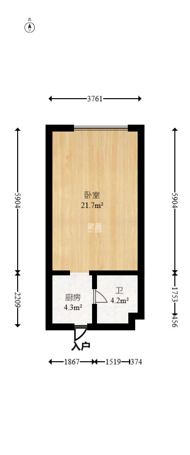 东宸19公馆  1室1厅1卫   40.00万