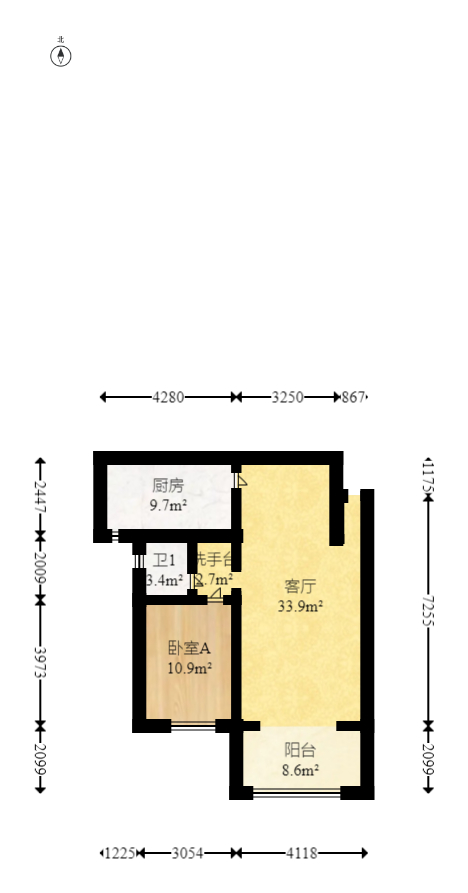 邦盛水岸御园  4室2厅2卫   85.00万室内图1