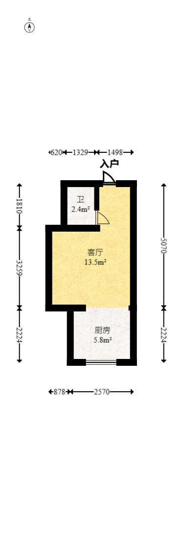 建安像素汇  1室1厅1卫   19.80万室内图1