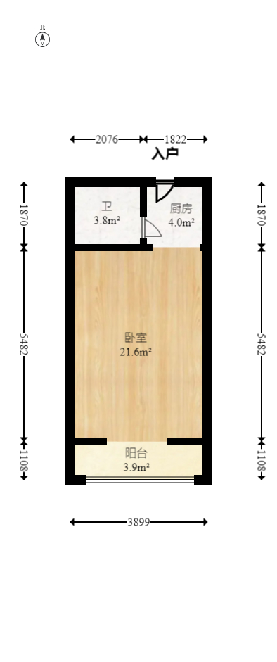 2076至高点  1室1厅1卫    30.0万室内图1
