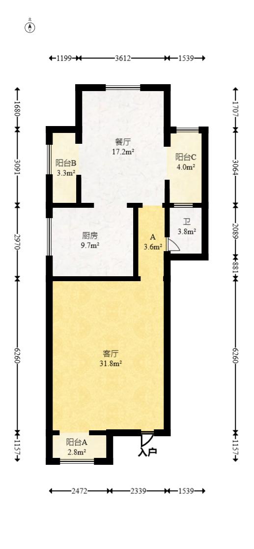 橘郡礼顿山  5室2厅3卫   210.00万室内图1