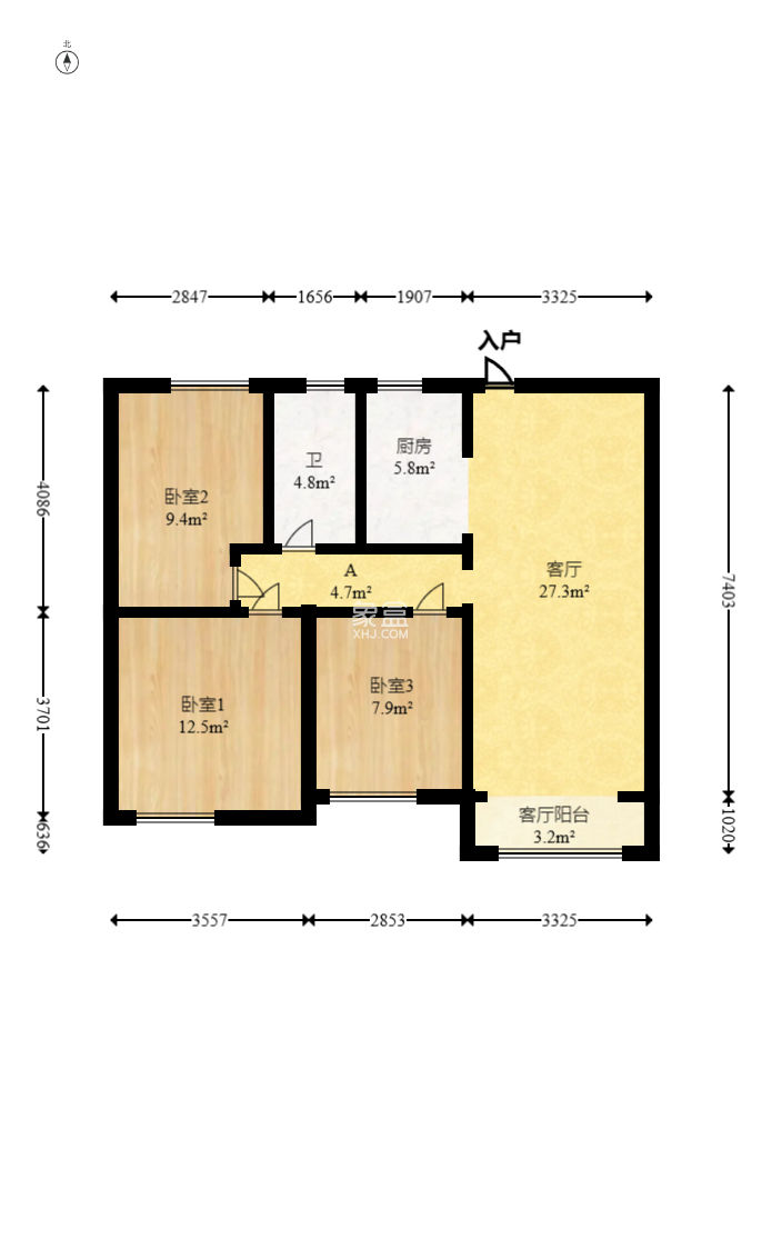 中建信和城  3室2厅1卫    113.8万