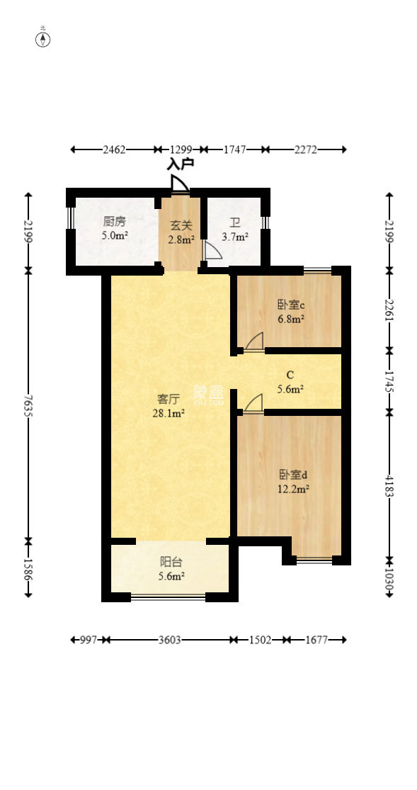 新城國際花都  4室2廳1衛(wèi)   74.00萬
