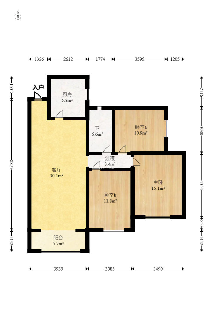 新城国际花都  3室2厅1卫    76.8万