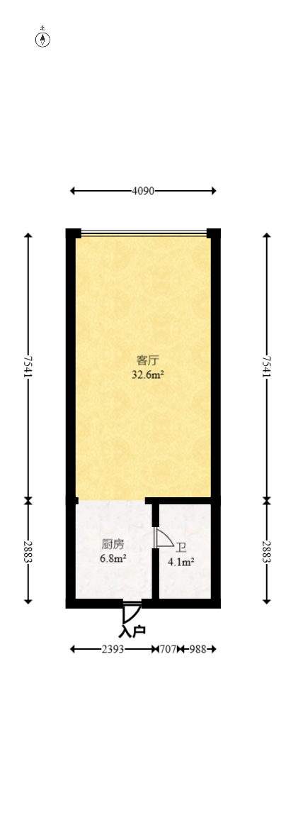 YO领域（领御大厦）  1室1厅1卫   39.00万室内图1