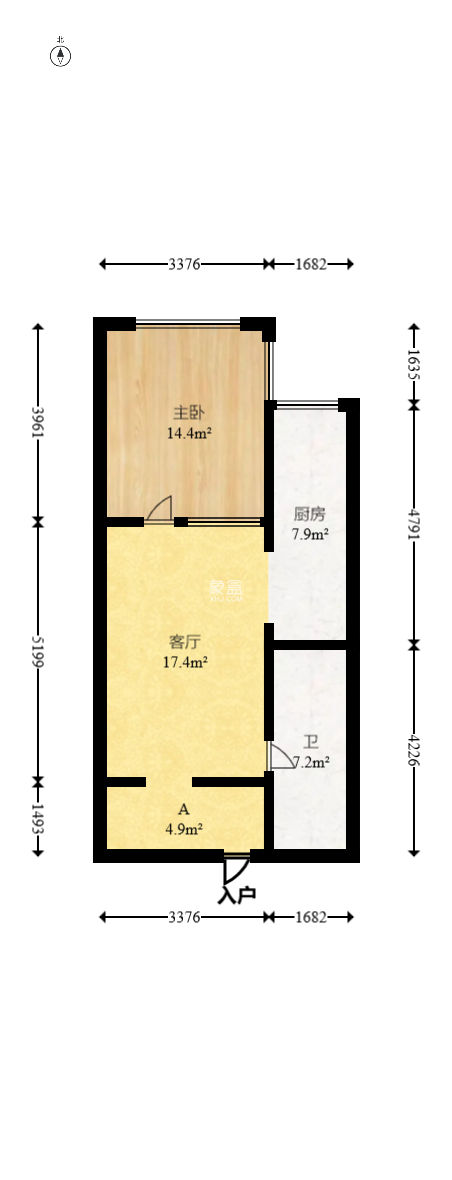 人瑞潇湘国际  1室1厅1卫   66.00万