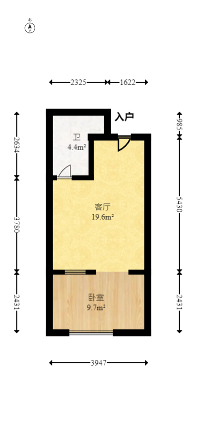 玛依拉山庄  1室1厅1卫   25.80万室内图1