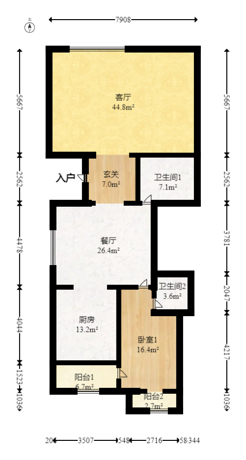 龙湖湘风原著（龙湖湘风星城）  5室3厅4卫   625.00万室内图1