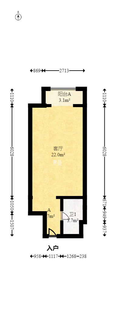 喜盈门范城  1室1厅1卫   42.00万