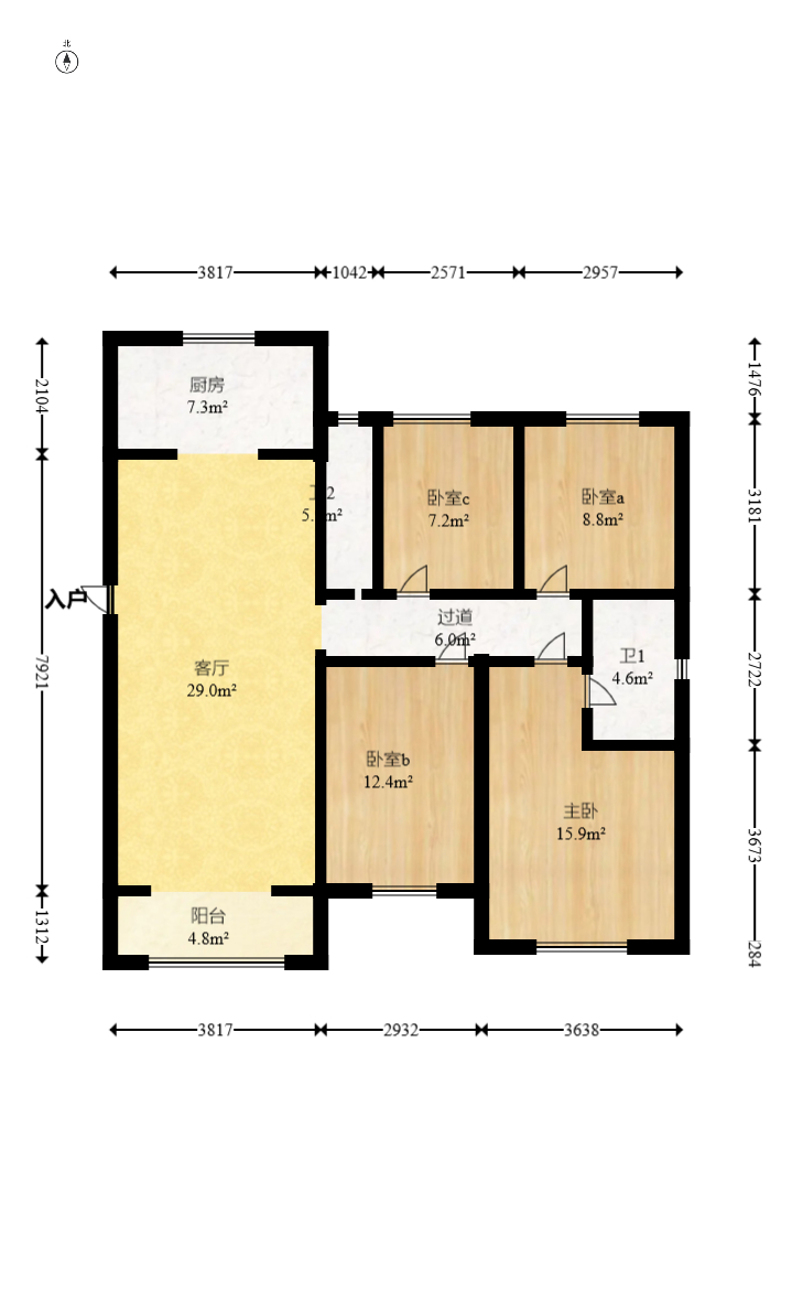 绿地香树花城 4室2厅2卫 68.0万 绿地香树花城 4室2厅2卫 68.0万户型图