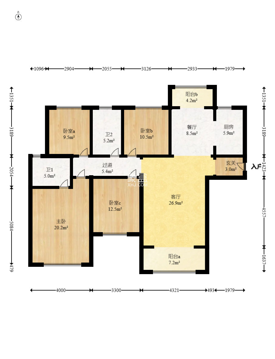 大汉公园里（大汉幸福佳园）  4室2厅2卫    85.0万