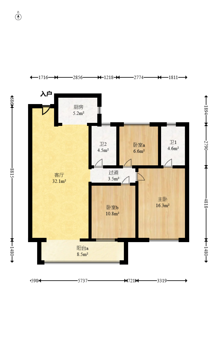 湾田望江府  3室2厅2卫    45.8万 湾田望江府  3室2厅2卫    45.8万户型图