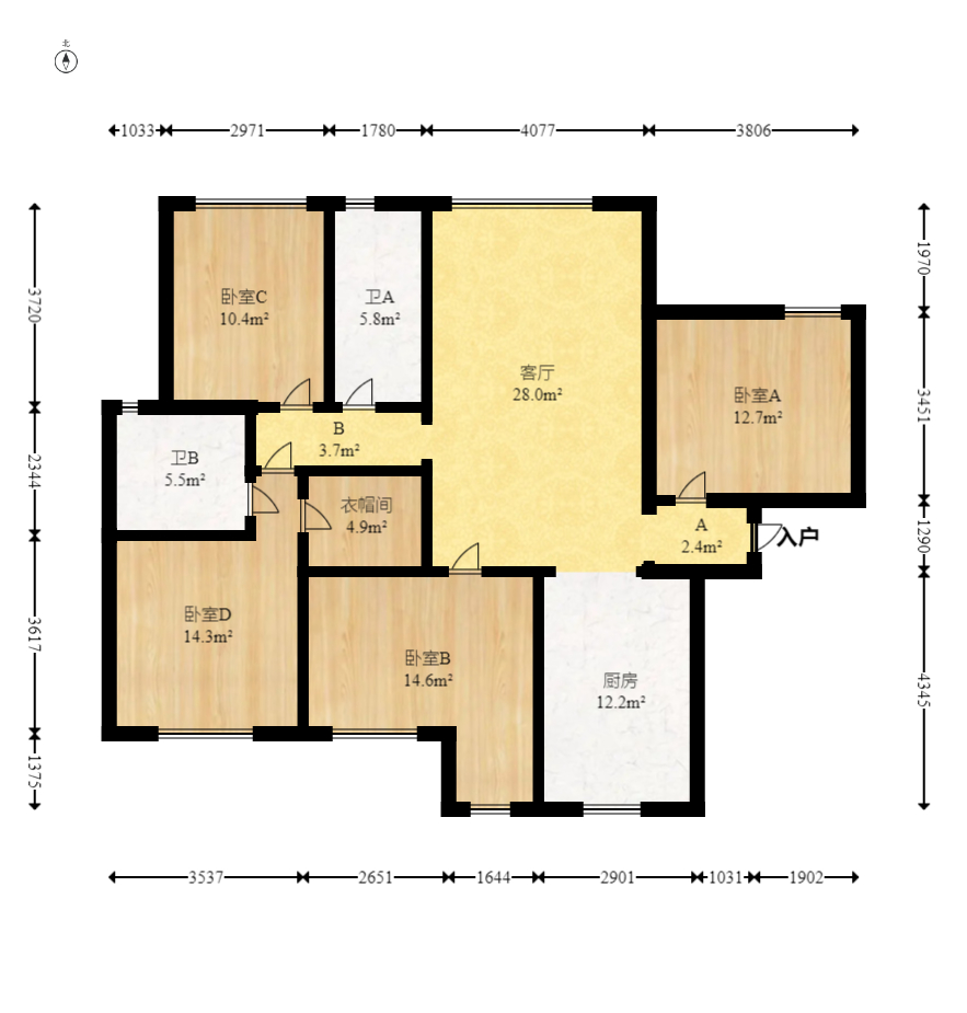 悦湖山  4室2厅2卫    102.0万 悦湖山  4室2厅2卫    102.0万户型图