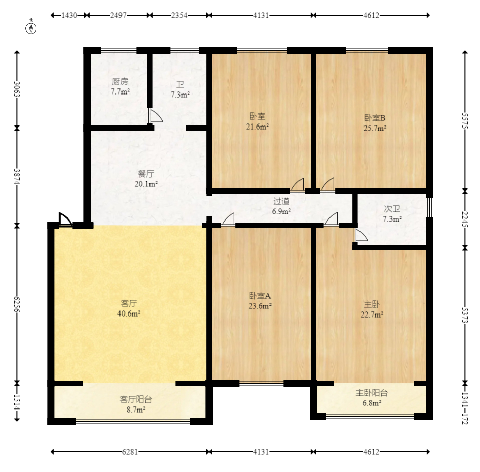 湘绣城 4室2厅1卫 84.0万 湘绣城 4室2厅1卫 84.0万户型图