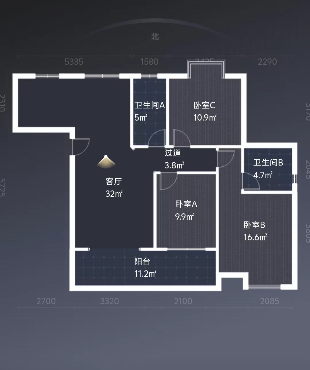 建设家园  3室2厅2卫   55.00万