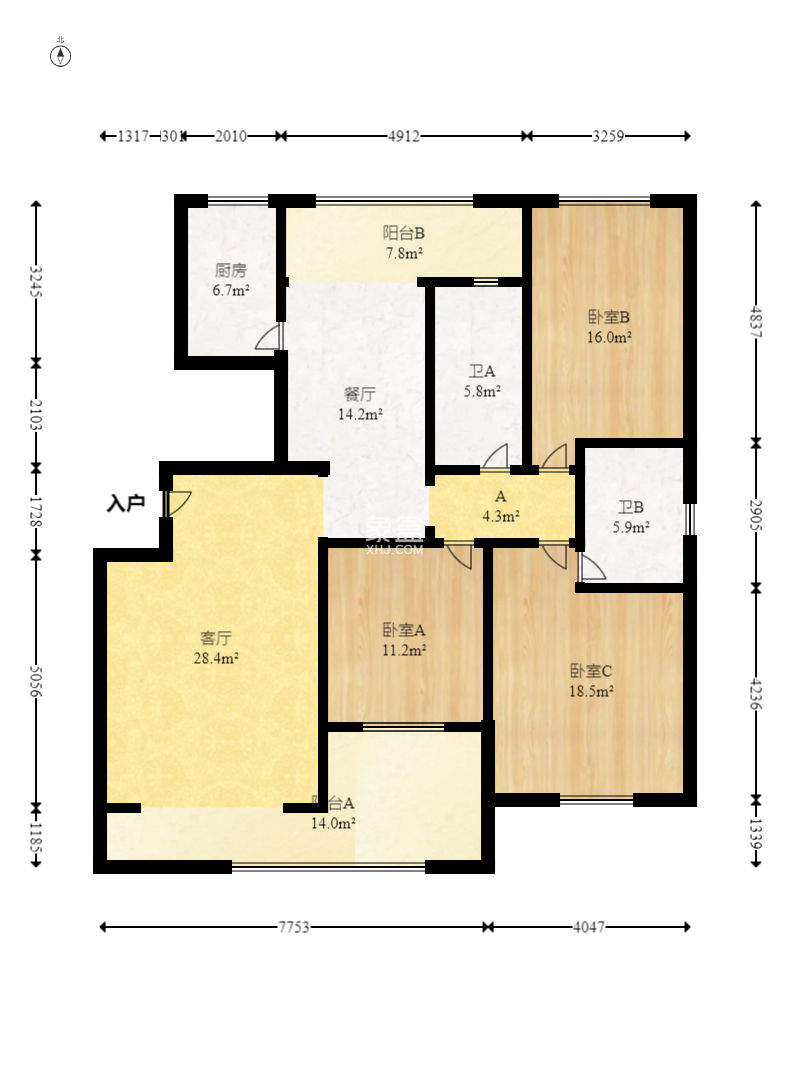 财富名园  4室2厅2卫   138.00万