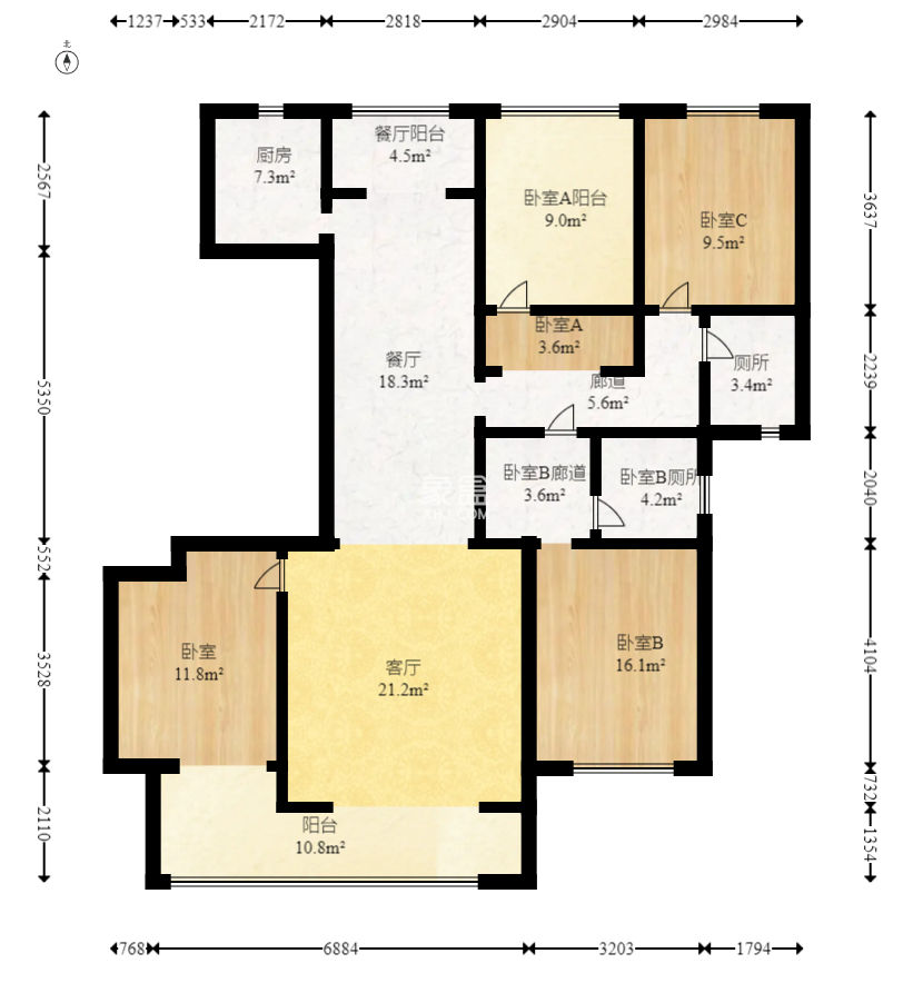 建发电建江山悦  4室2厅2卫   203.00万