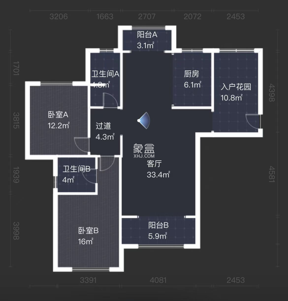 中泰财富湘江  3室2厅2卫   85.00万