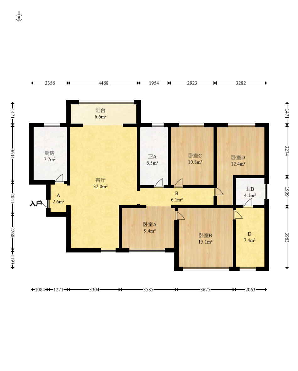 山水嘉园 4室2厅2卫 88.0万 山水嘉园 4室2厅2卫 88.0万户型图