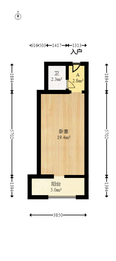 鹏程府  1室1厅1卫    29.64万室内图1