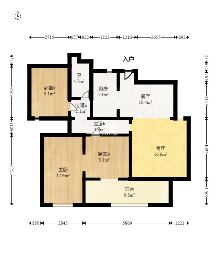 美的翰城  3室2厅1卫   54.00万