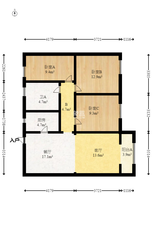 中建信和城  3室2厅1卫   122.00万